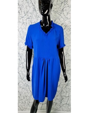 Moteriška mėlyna laisva suknelė