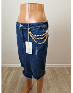 Moteriški didelių dydžių džinsiniai sijonai